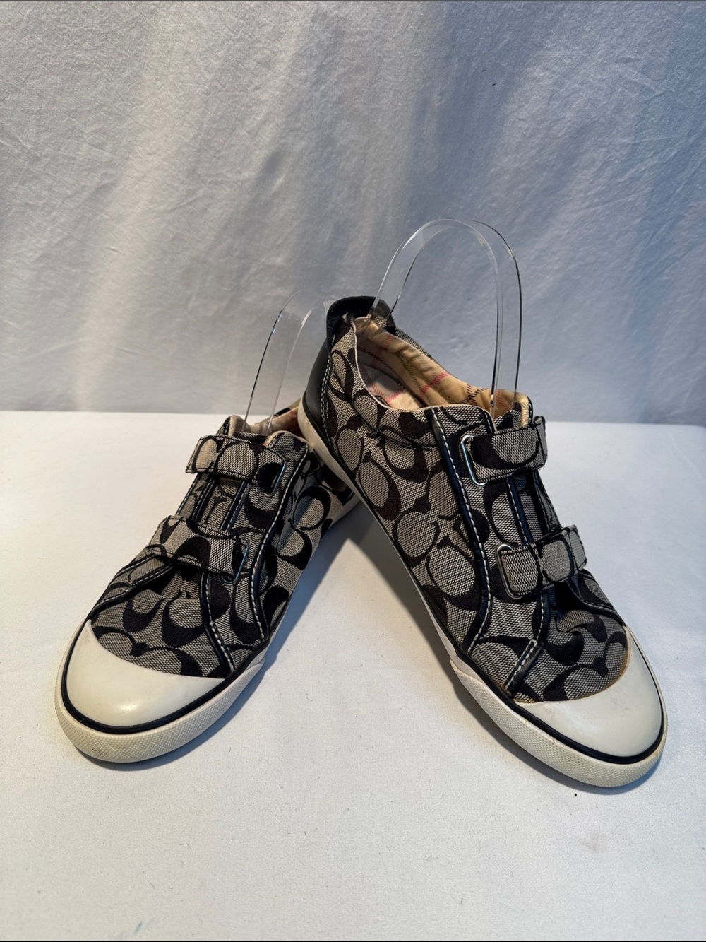 Coach  Canvas Signature Sneakers in Black and Cream